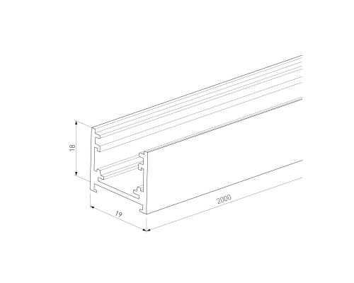 Titan Line Шинопровод накладной титан 2м 85227/00