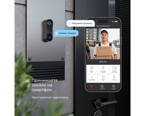 76106/00 видеозвонок Умный дом черный с питанием от сети 76106/00