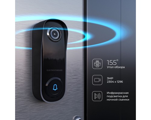76106/00 видеозвонок Умный дом черный с питанием от сети 76106/00