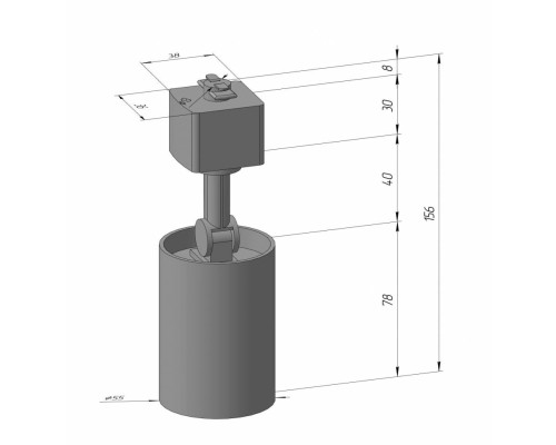 E51A.D55/T BK GU10 Светильник трековый поворотный