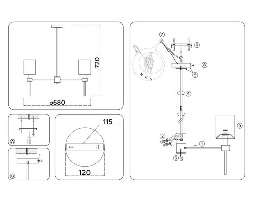 Подвесная люстра Ambrella Light High Light Classic LH72371