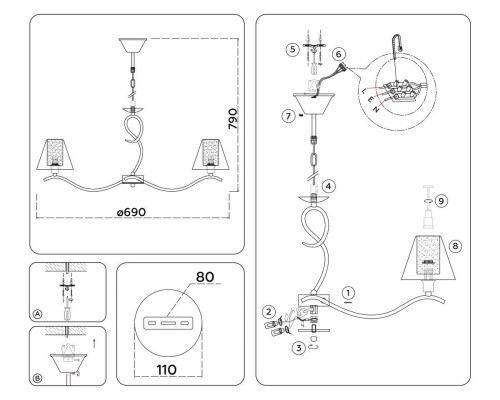 Подвесная люстра Ambrella Light High Light LH57081