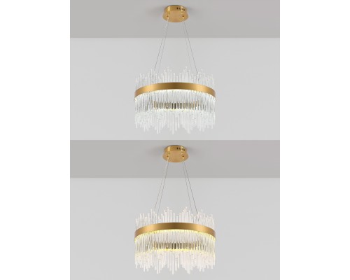 Подвесная светодиодная люстра Natali Kovaltseva LED LAMPS 81260 100W 3300*4300*7000K Золото