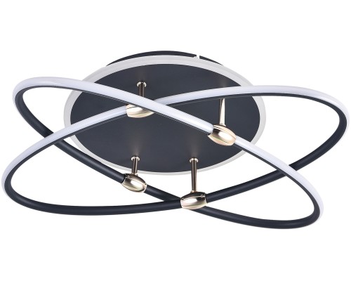 Потолочная светодиодная люстра Natali Kovaltseva LED LAMPS 81235 120W 3300*4300*7000K Чёрный, золотой