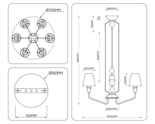 Люстра Ambrella Light HIGH LIGHT LH75401
