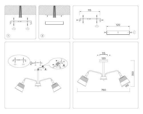 Потолочная люстра Ambrella light Traditional Modern Losk TR4738