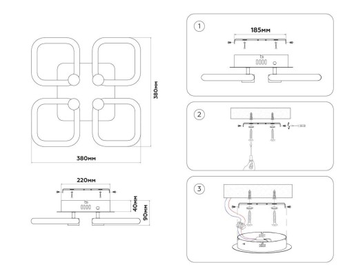 Потолочная светодиодная люстра Ambrella light Acrylica Original FA3819
