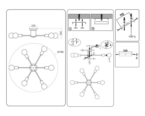 Потолочная люстра Ambrella light Traditional Loft TR80402