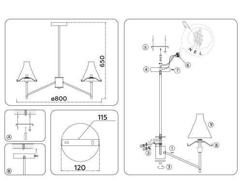 Подвесная люстра Ambrella Light High Light Modern LH57125