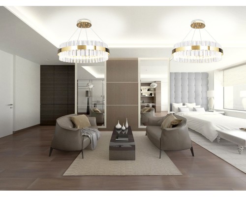 Светодиодная люстра Natali Kovaltseva INNOVATION STYLE 83010 100W золото 2700/4300/7000K с пультом