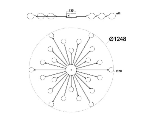 Потолочная люстра Escada STARFALL 2109/16 Chrome