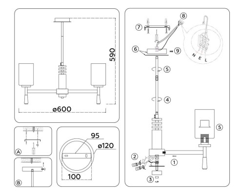 Подвесная люстра Ambrella Light High Light Modern LH56251