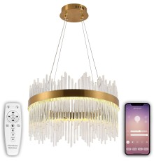 Подвесная светодиодная люстра Natali Kovaltseva LED LAMPS 81260 100W 3300*4300*7000K Золото