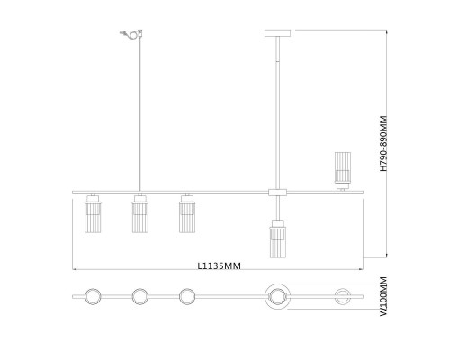 Подвесная люстра Escada Reverse 2100/5P Black