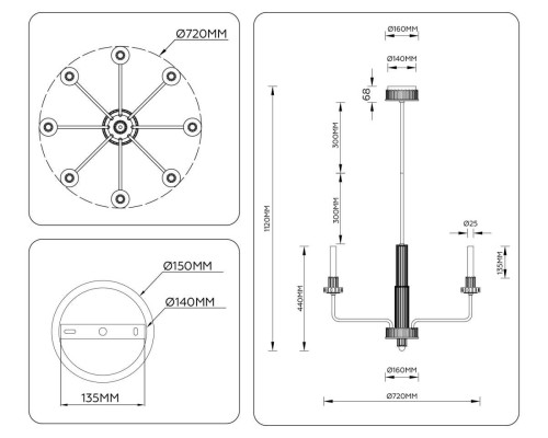 Люстра Ambrella Light HIGH LIGHT LH53126