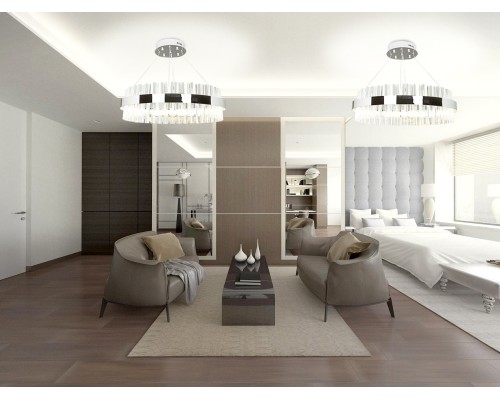 Светодиодная Smart люстра Natali Kovaltseva LED LAMPS 81221 100W 3300*4300*7000K Хром