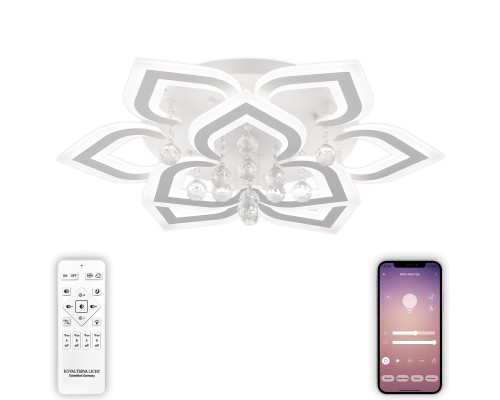 Люстра потолочная Natali Kovaltseva LED LAMPS 81158 Cascade 240Вт Белый 3000 / 4300 / 6500К