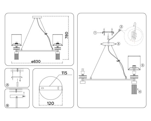 Подвесная люстра Ambrella Light High Light Classic LH71293