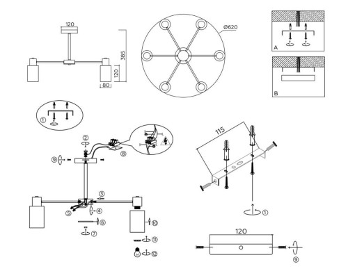 Потолочная люстра Ambrella light Traditional Modern TR9581