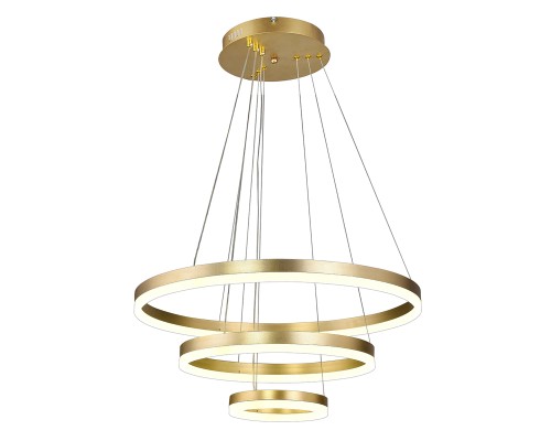 Светодиодная люстра LED LAMPS 81279 тройной нимб с пультом ДУ, моб. приложением 160W, золотой, LED