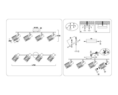 Настенно-потолочный спот Ambrella light TRADITIONAL TR8670