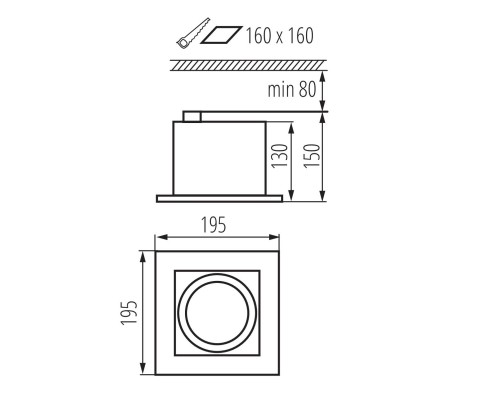 Точечный светильник Kanlux MATEO ES DLP-150-B 32930
