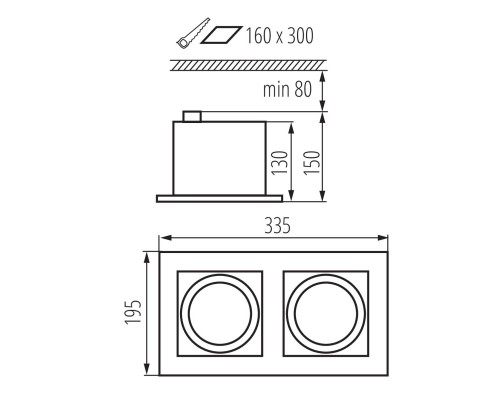 Точечный светильник Kanlux MATEO ES DLP-250-W 32933