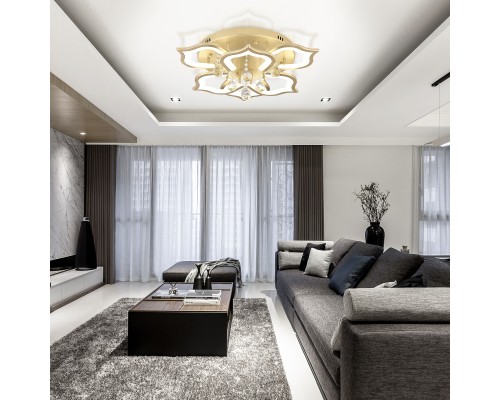 Светодиодный светильник люстра INNOVATION STYLE 83052 с пультом ДУ, моб. приложением 100W, золотой, LED