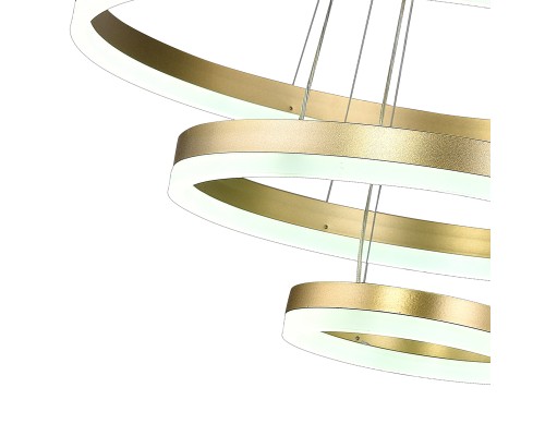 Светодиодная люстра LED LAMPS 81279 тройной нимб с пультом ДУ, моб. приложением 160W, золотой, LED