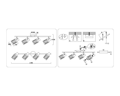 Настенно-потолочный спот Ambrella light TRADITIONAL TR8666