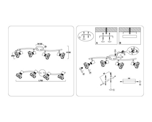 Настенно-потолочный спот Ambrella light TRADITIONAL TR8658