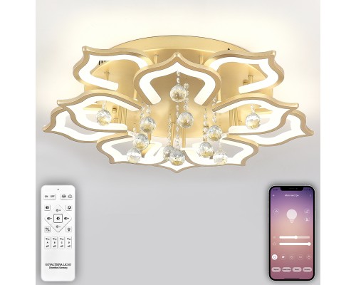 Светодиодный светильник люстра INNOVATION STYLE 83053 с пультом ДУ, моб. приложением 160W, золотой, LED