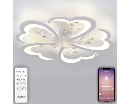 Светодиодный светильник люстра LED LAMPS 81120/5C с пультом ДУ, моб. приложением 100W, белый, LED