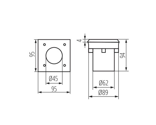 Грунтовый светильник Kanlux GORDO N 1W CW-L-SR 18192