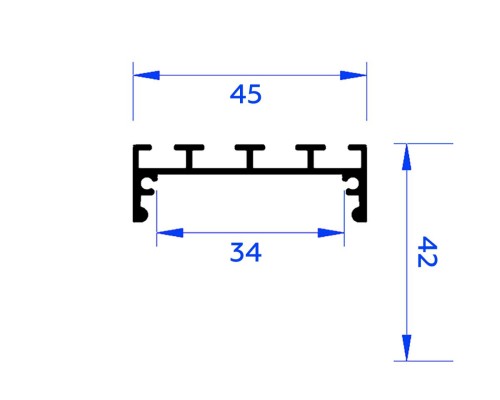 Профиль алюминиевый накладной/подвесной 