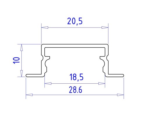 Встраиваемый профиль с рассеивателем Ambrella Illumination GP1200AL