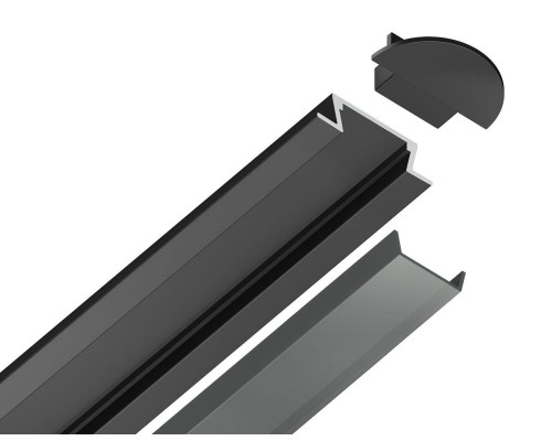 Встраиваемый профиль с рассеивателем Ambrella Illumination GP1001BK/BK