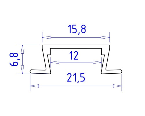 Встраиваемый профиль с рассеивателем Ambrella Illumination GP1001BK