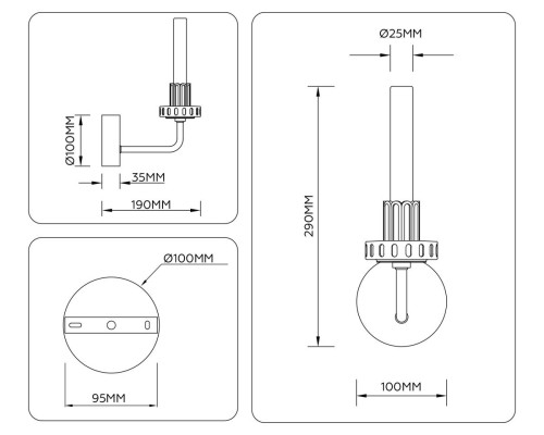 Настенный светильник Ambrella Light HIGH LIGHT LH53128