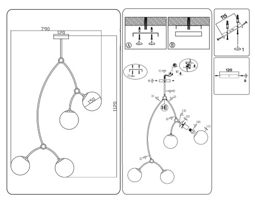 Подвесной светильник Ambrella light Traditional Modern TR2572