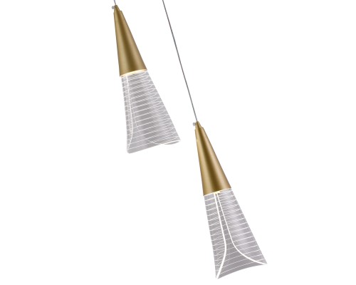 Светильник подвесной Natali Kovaltseva LED LAMPS 81117/2C Triangle 14Вт Золото 3200 / 4300 / 6500К