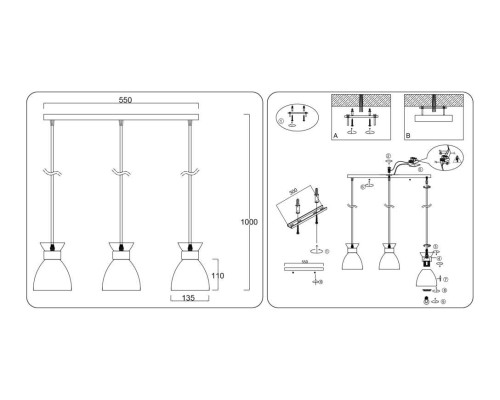 Светильник подвесной Ambrella light TRADITIONAL TR8469