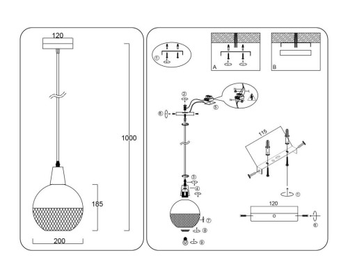 Светильник подвесной Ambrella light TRADITIONAL TR8504