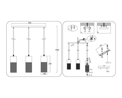 Светильник подвесной Ambrella light TRADITIONAL TR8499