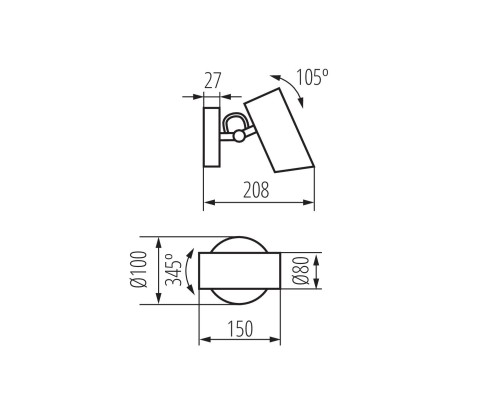 Настенно-потолочный светильник Kanlux AGZAR EL-10 W 36255