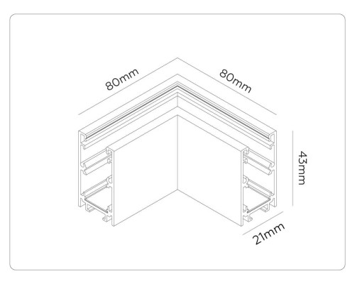 Коннектор угловой Ambrella Light TRACK SYSTEM GL1961