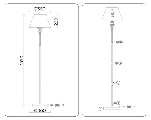 Торшер Ambrella light High Light LH71028