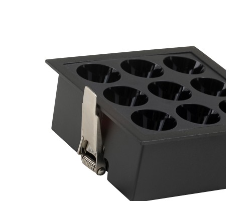 Встраиваемый черный LED светильник с драйвером, 18Вт, 4000К,  24°, 1365лм