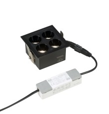 Встраиваемый черный LED светильник с драйвером, 8Вт, 4000К,  24°, 580лм