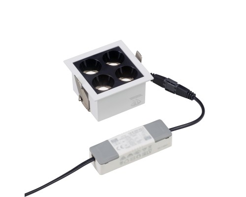 Встраиваемый белый LED светильник с драйвером, 8Вт, 4000К,  24°, 580лм